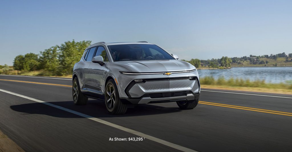 2025 Chevy Equinox EV driving on a road