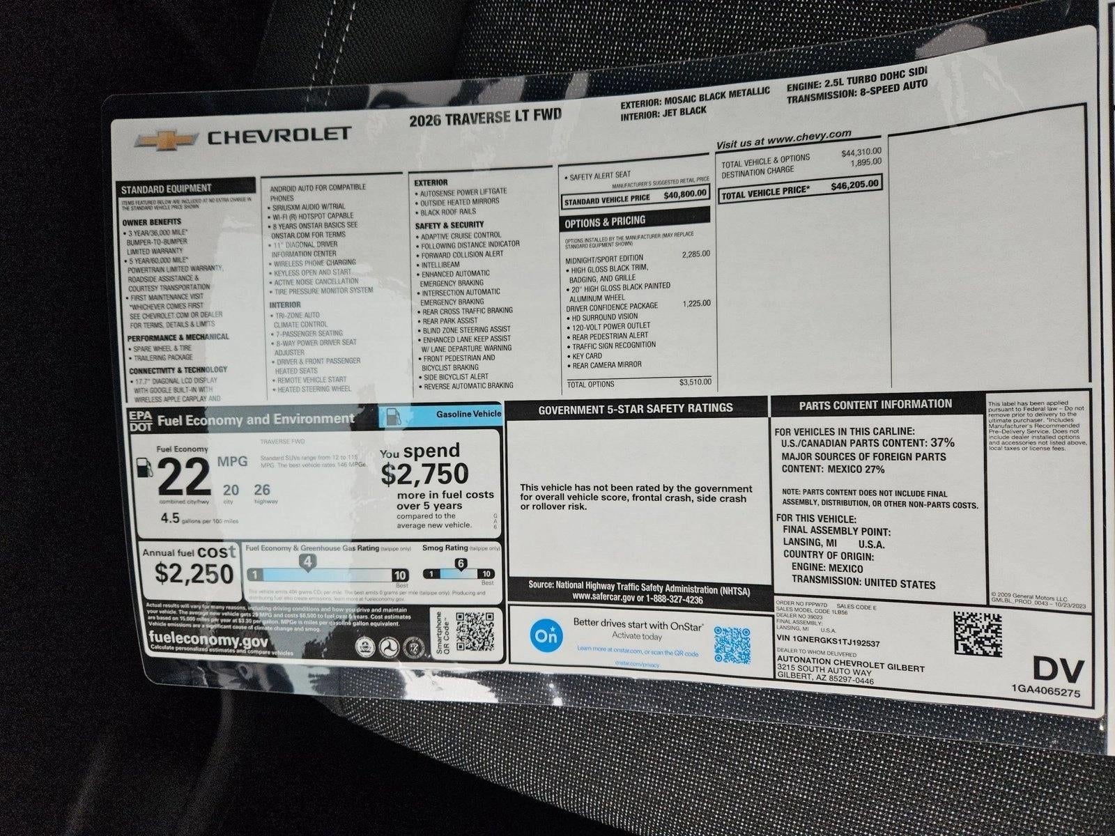 2026 Chevrolet Traverse LT