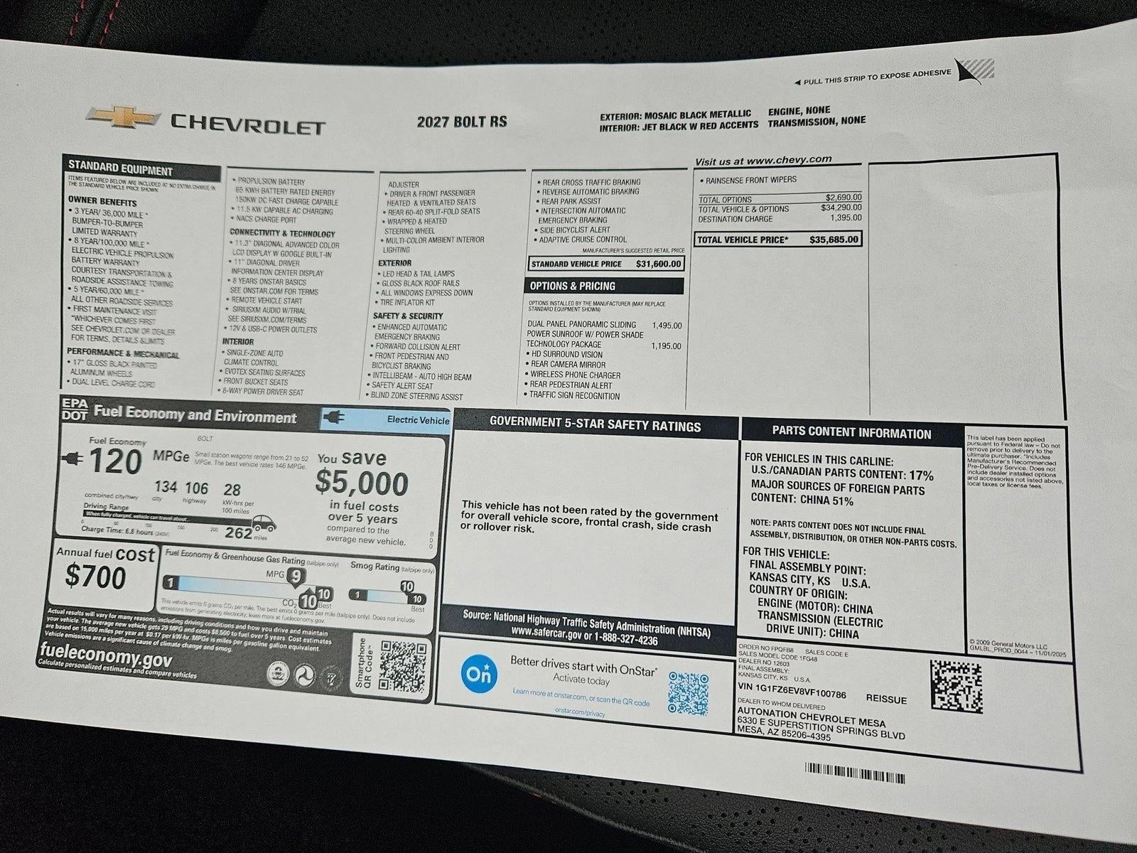 2027 Chevrolet Bolt RS