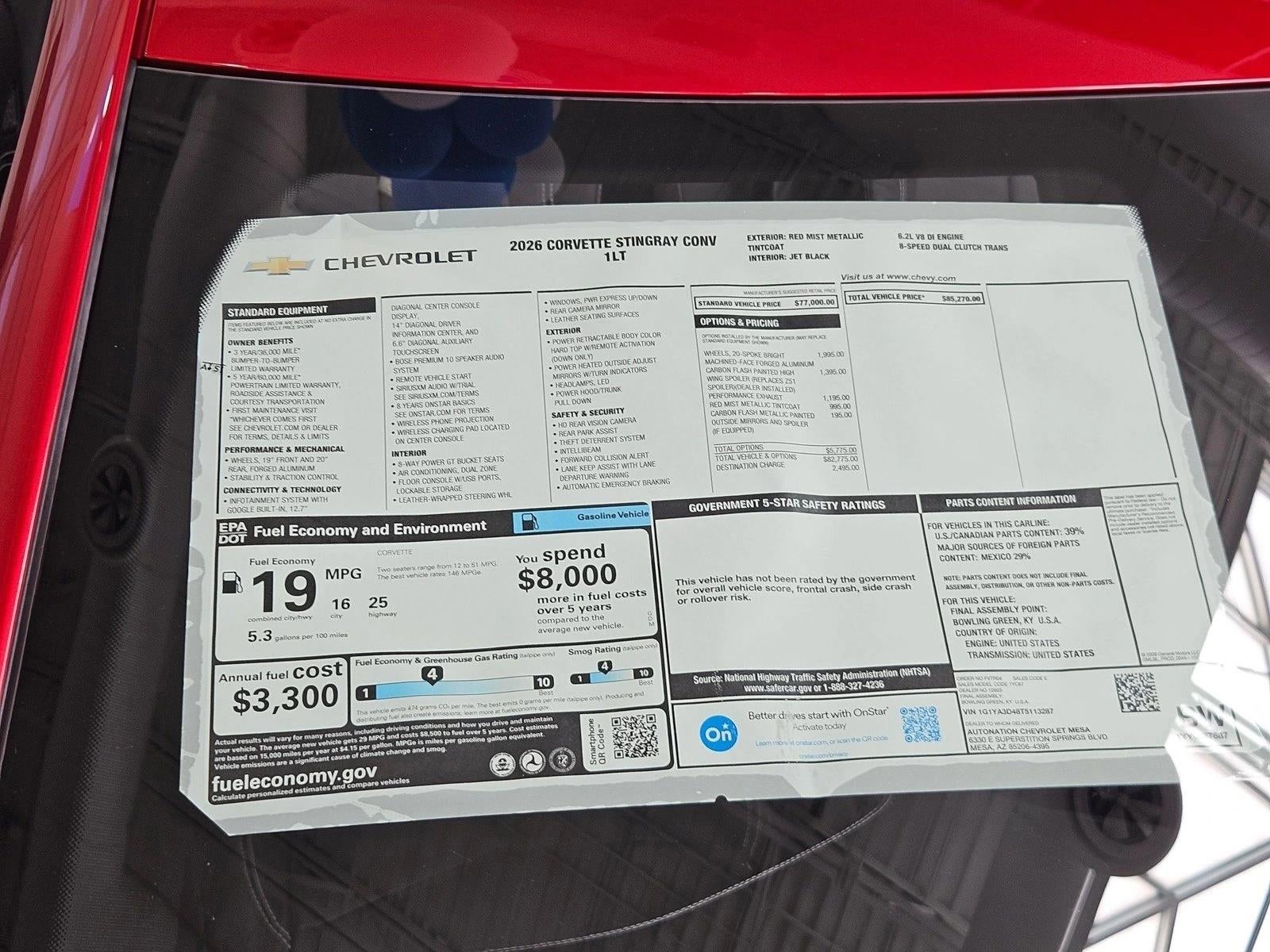2026 Chevrolet Corvette Stingray 1LT