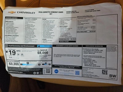 2026 Chevrolet Corvette Stingray 3LT