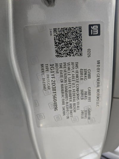 2026 Chevrolet Corvette Z06 3LZ