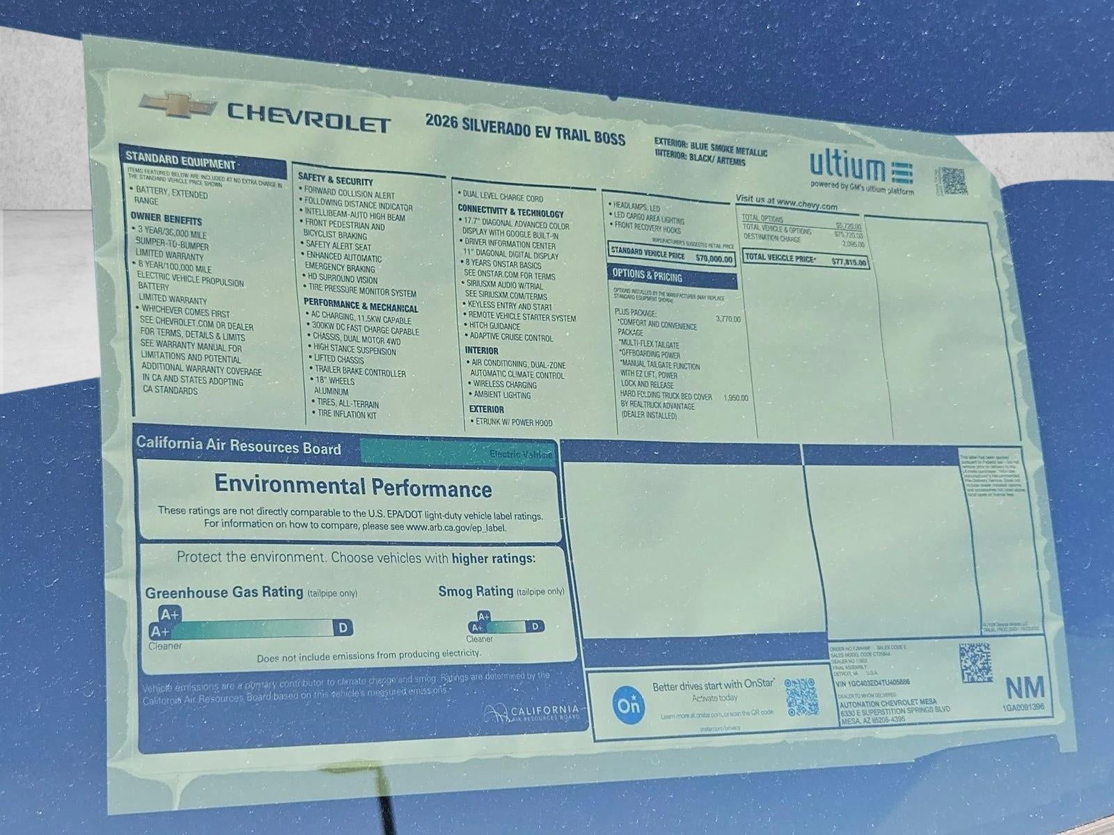 2026 Chevrolet Silverado EV Trail Boss - Extended Range
