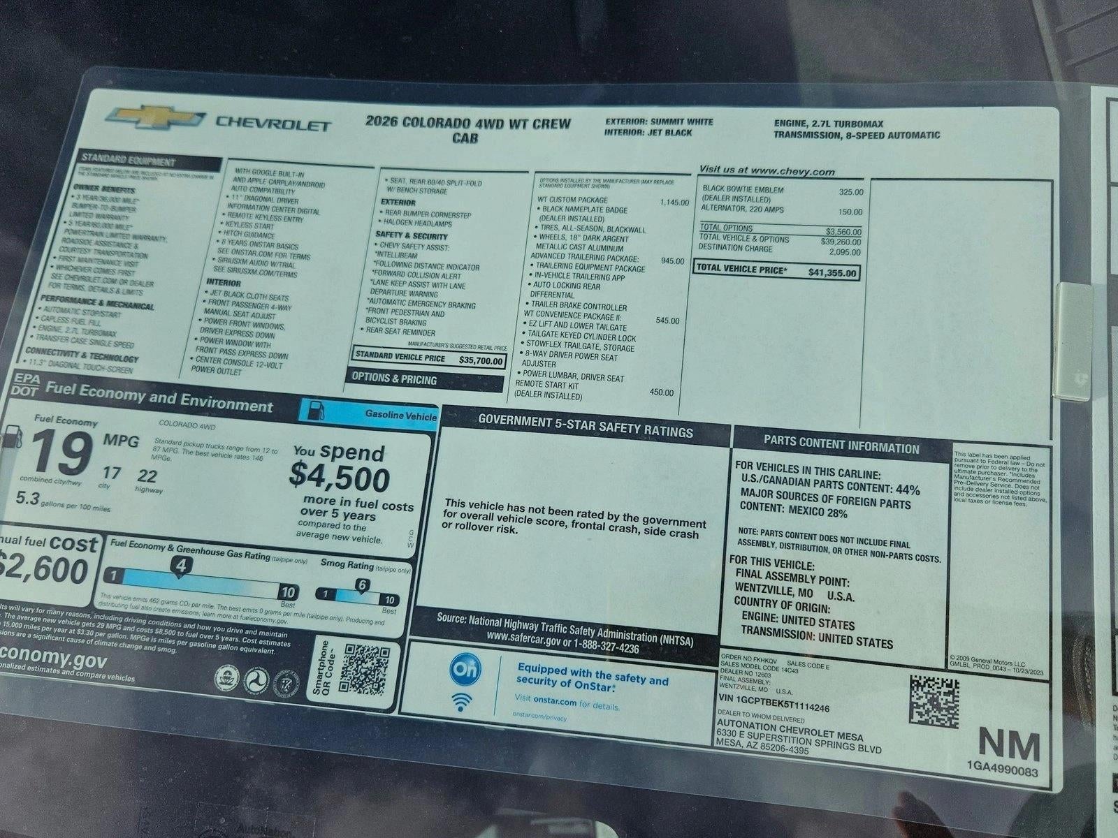 2026 Chevrolet Colorado WT