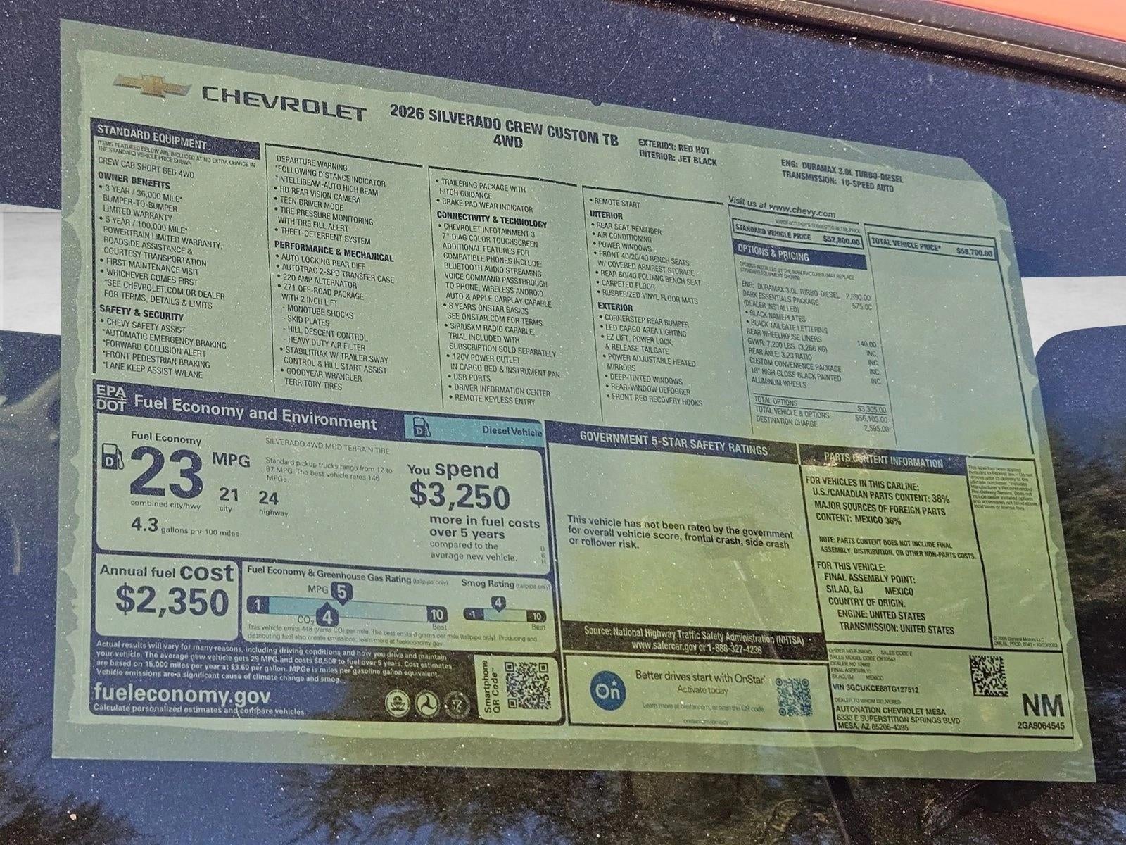 2026 Chevrolet Silverado 1500 Custom Trail Boss