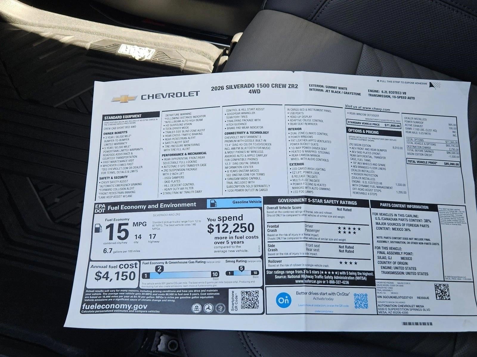 2026 Chevrolet Silverado 1500 ZR2