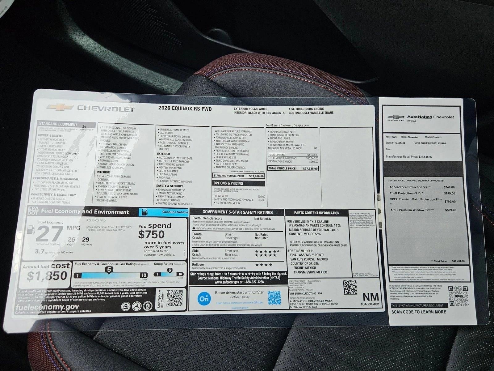 2026 Chevrolet Equinox RS