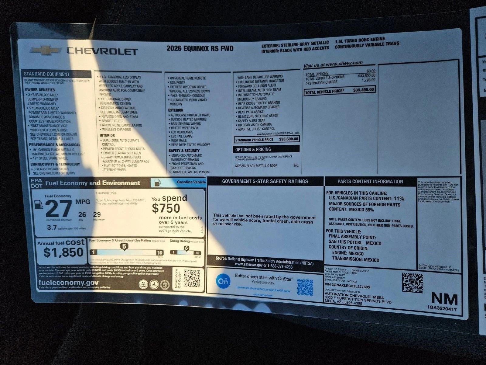 2026 Chevrolet Equinox RS