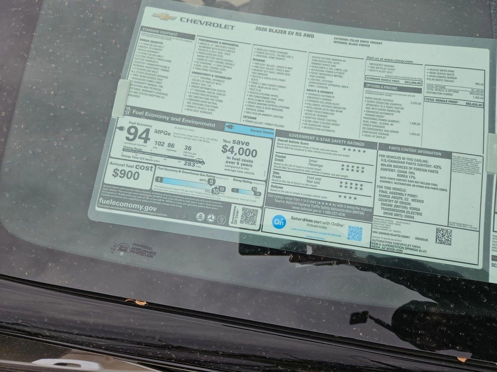 2026 Chevrolet Blazer EV RS