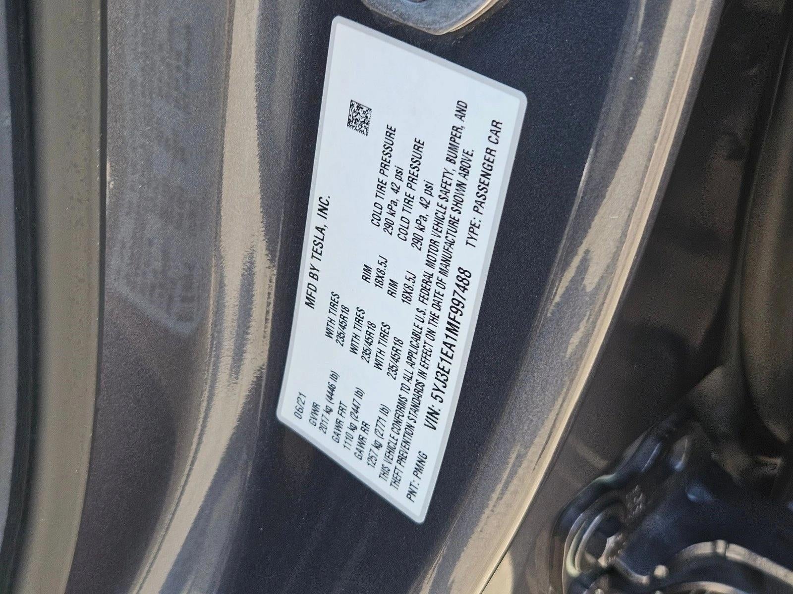 2021 Tesla Model 3 Standard Range Plus