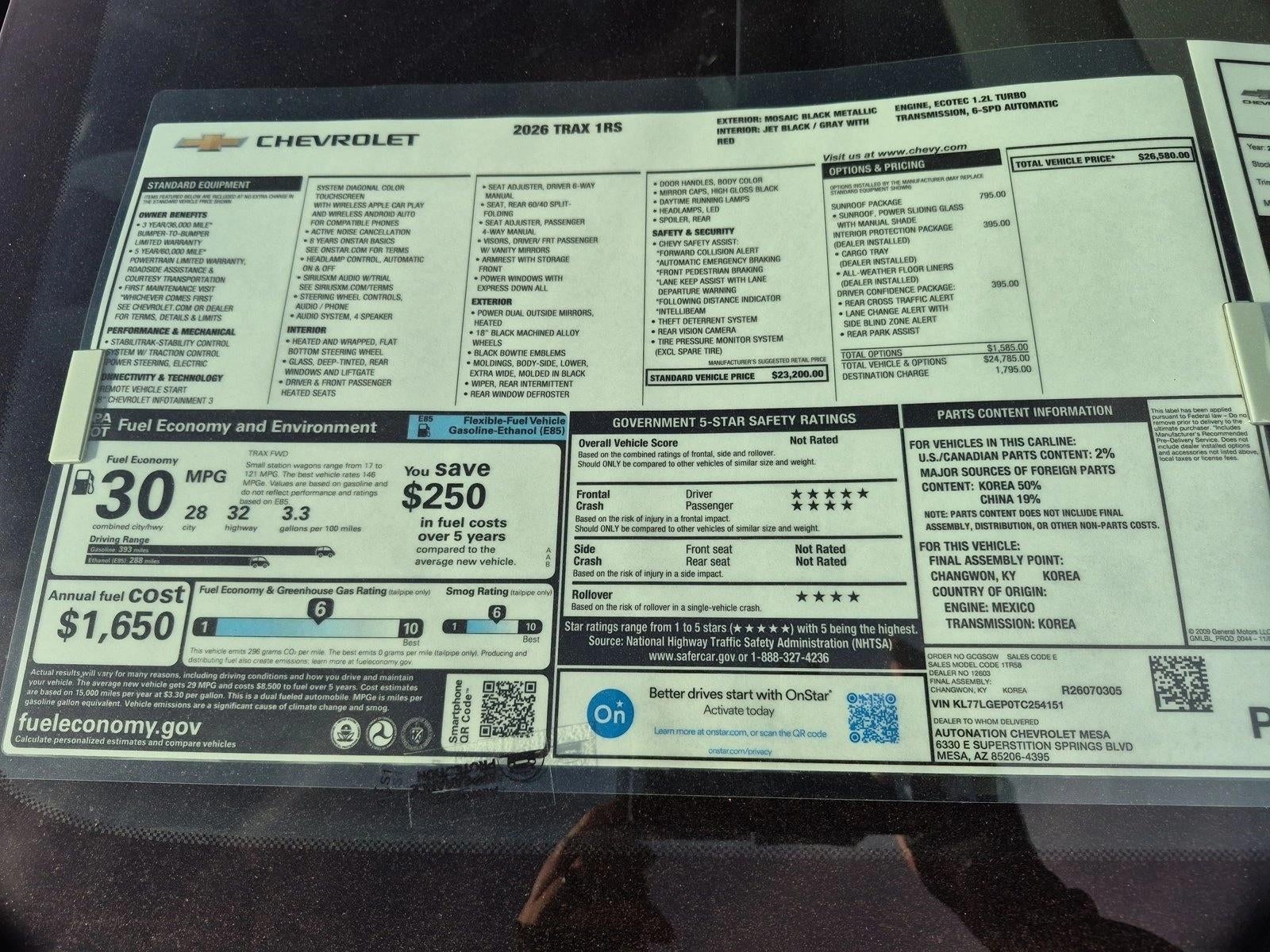 2026 Chevrolet Trax 1RS