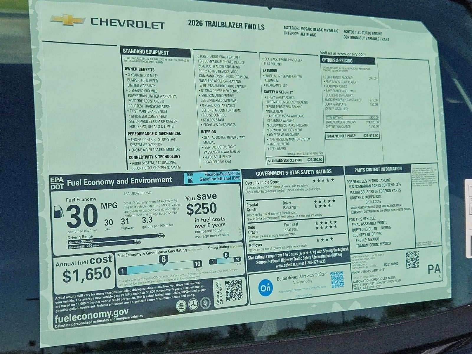 2026 Chevrolet Trailblazer LS