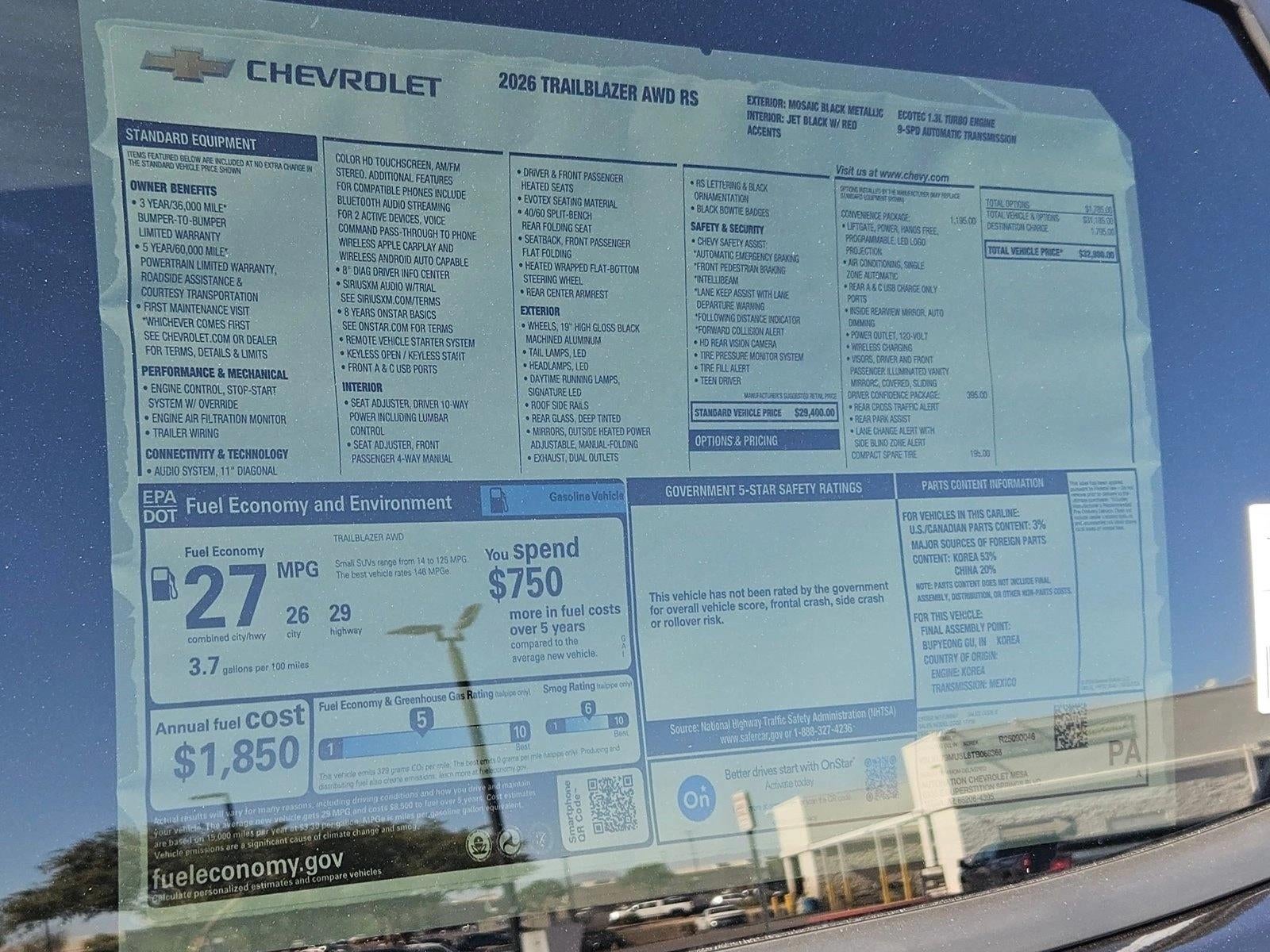 2026 Chevrolet Trailblazer RS