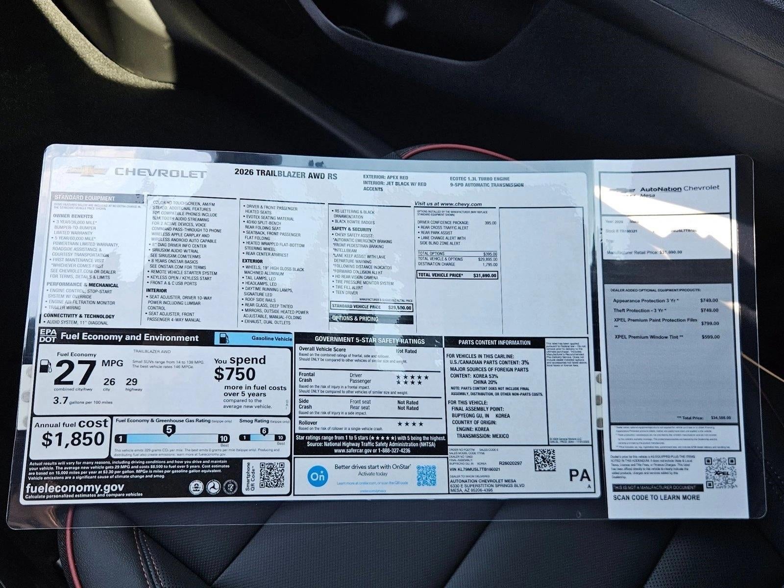 2026 Chevrolet Trailblazer RS