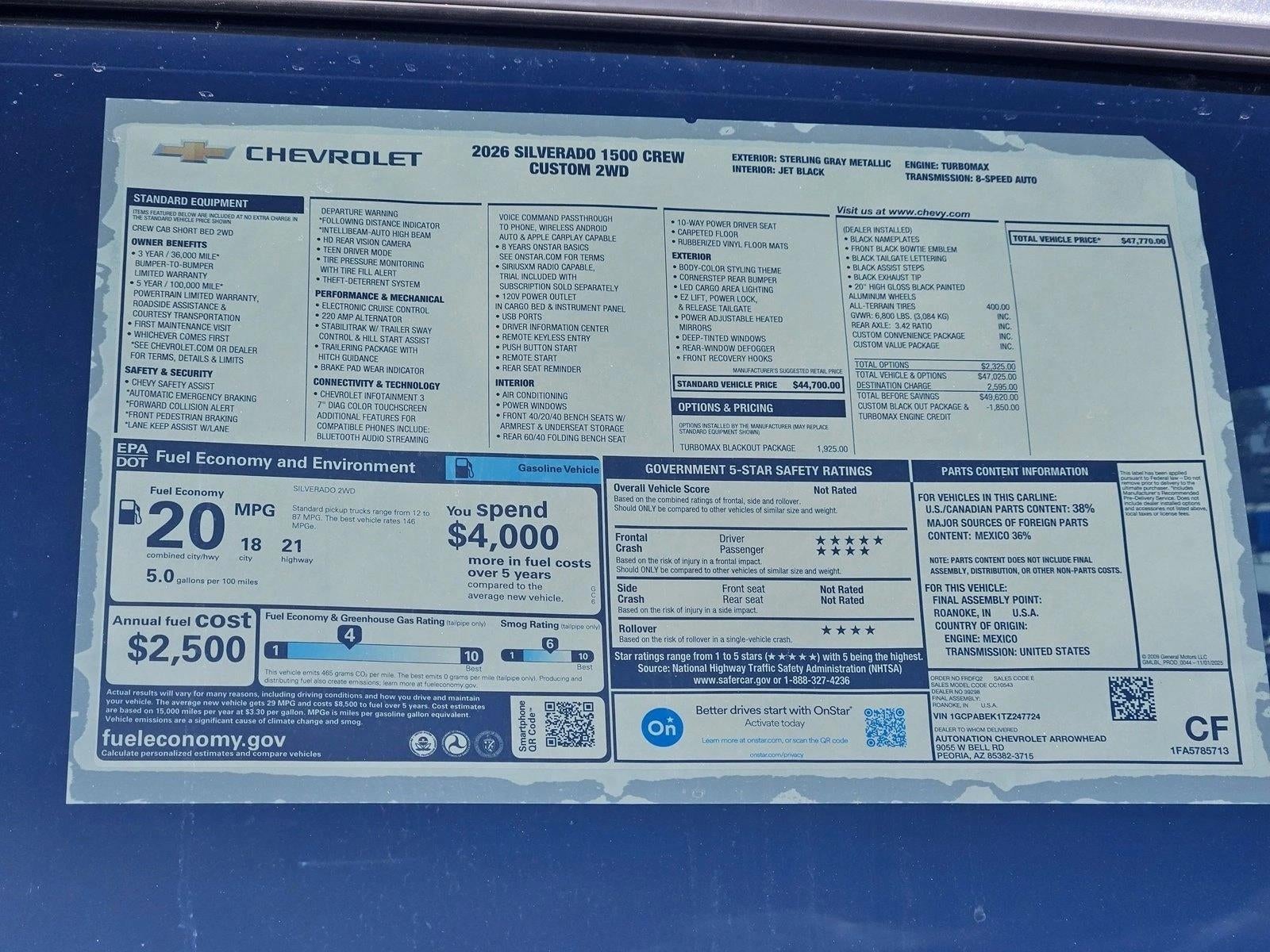 2026 Chevrolet Silverado 1500 Custom