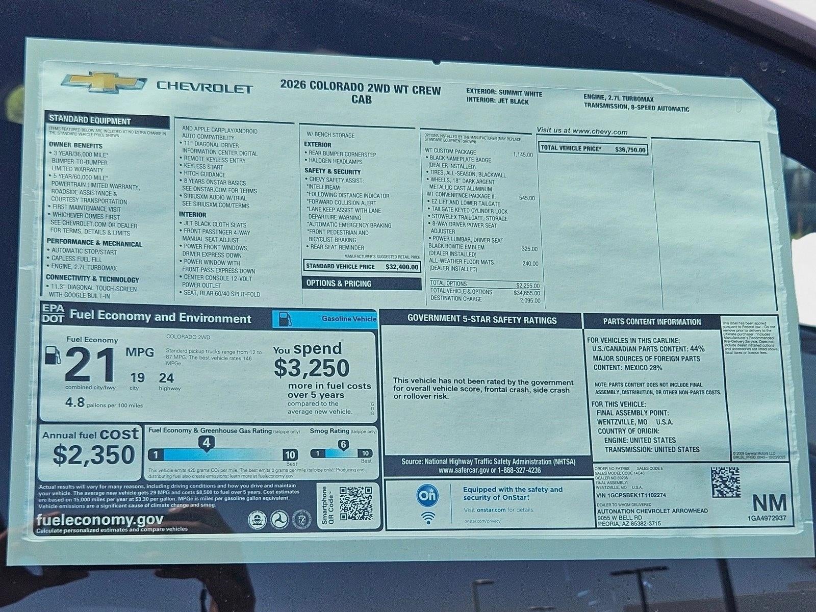 2026 Chevrolet Colorado WT