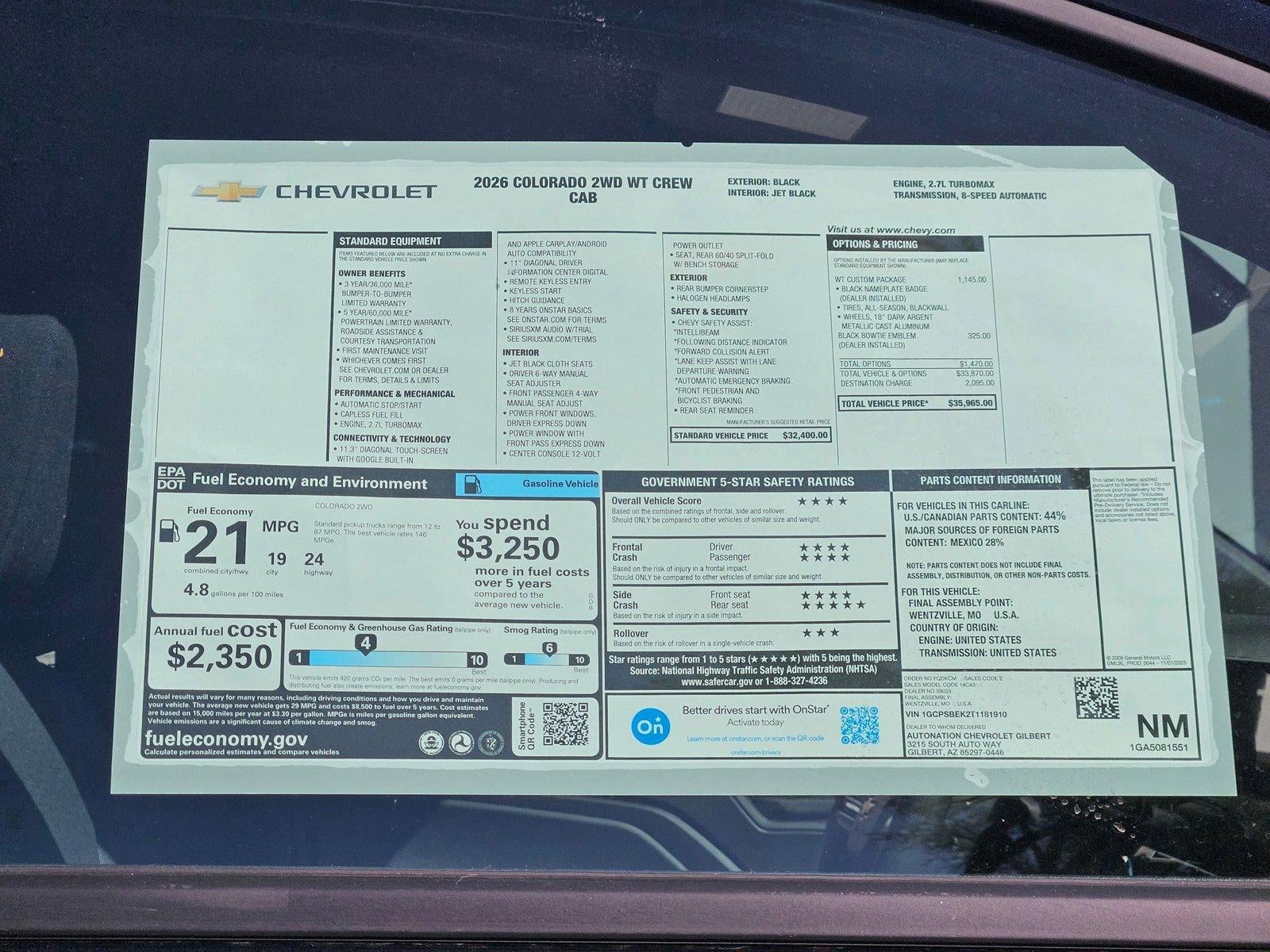 2026 Chevrolet Colorado WT