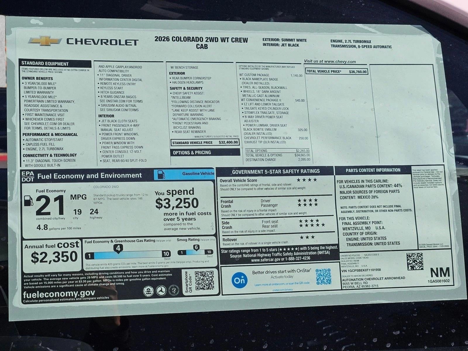 2026 Chevrolet Colorado WT