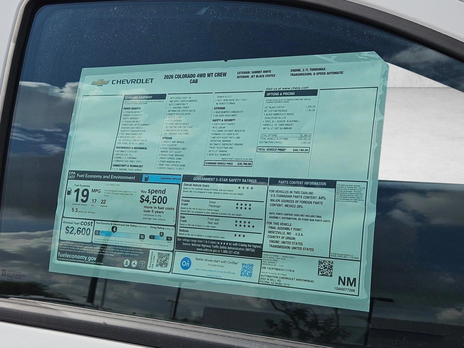 2026 Chevrolet Colorado WT