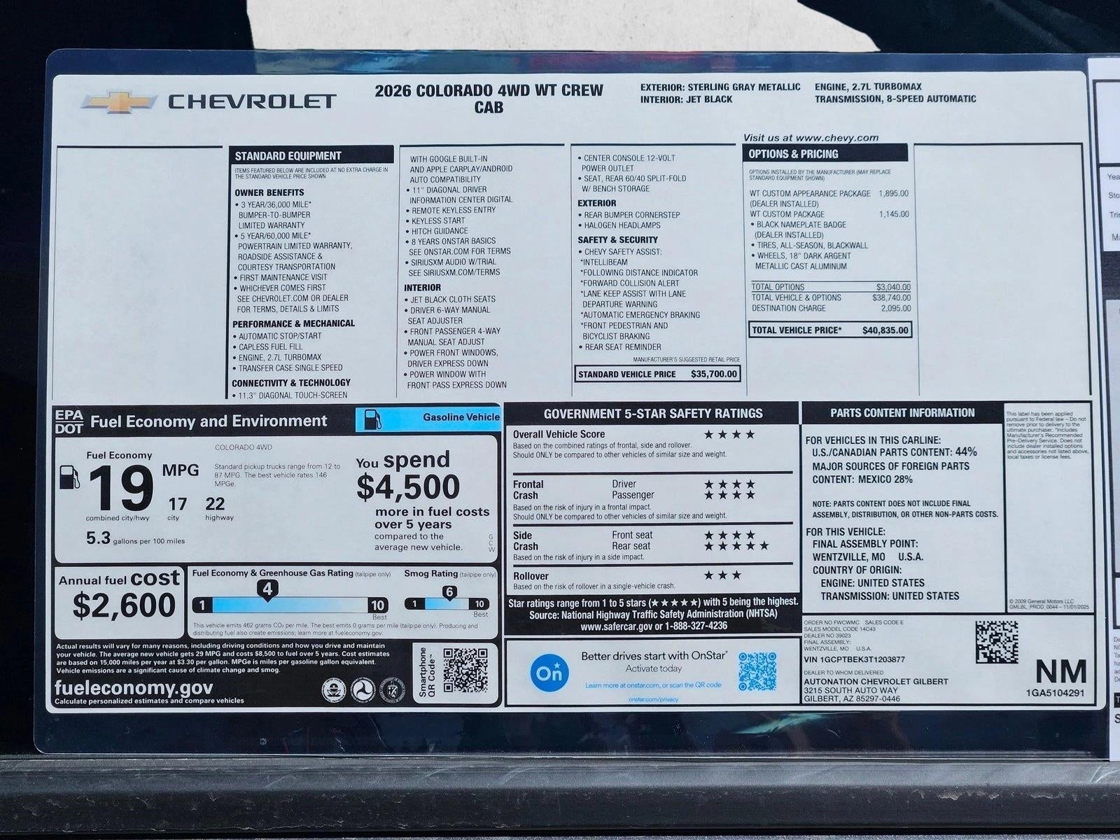 2026 Chevrolet Colorado WT