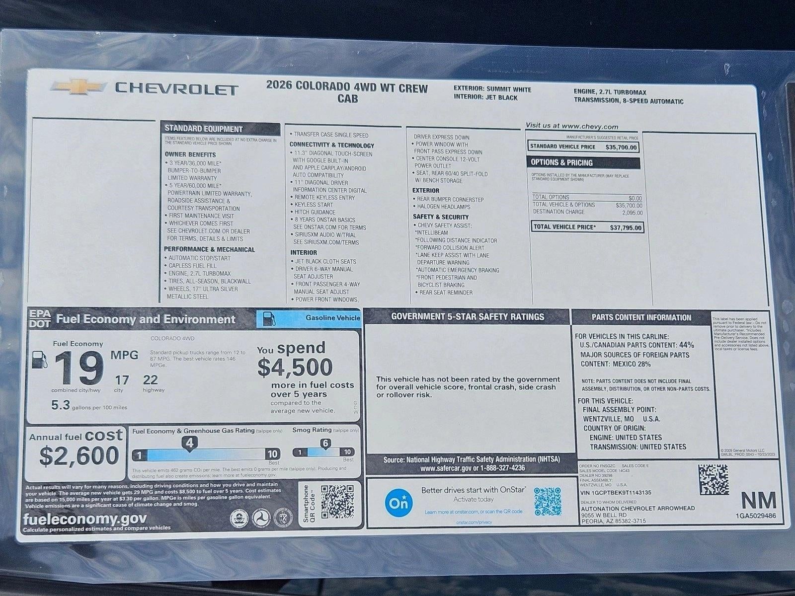 2026 Chevrolet Colorado WT
