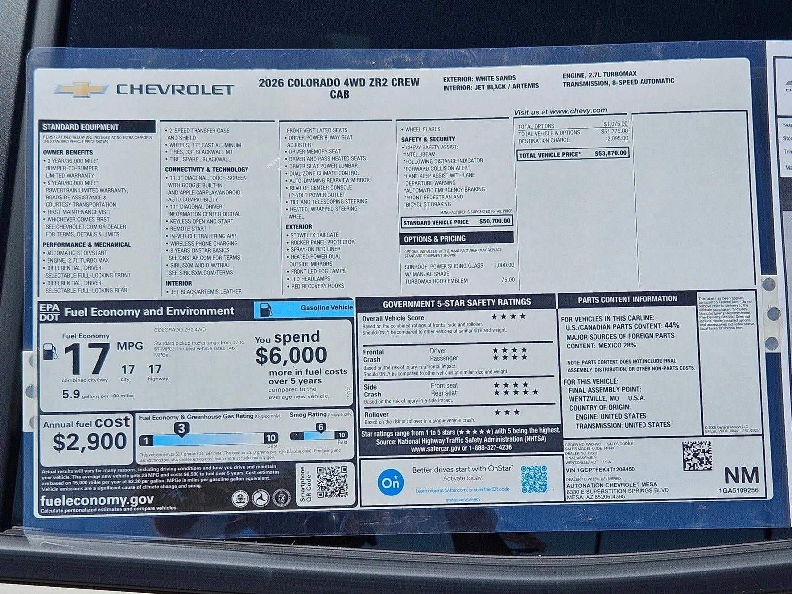 2026 Chevrolet Colorado ZR2