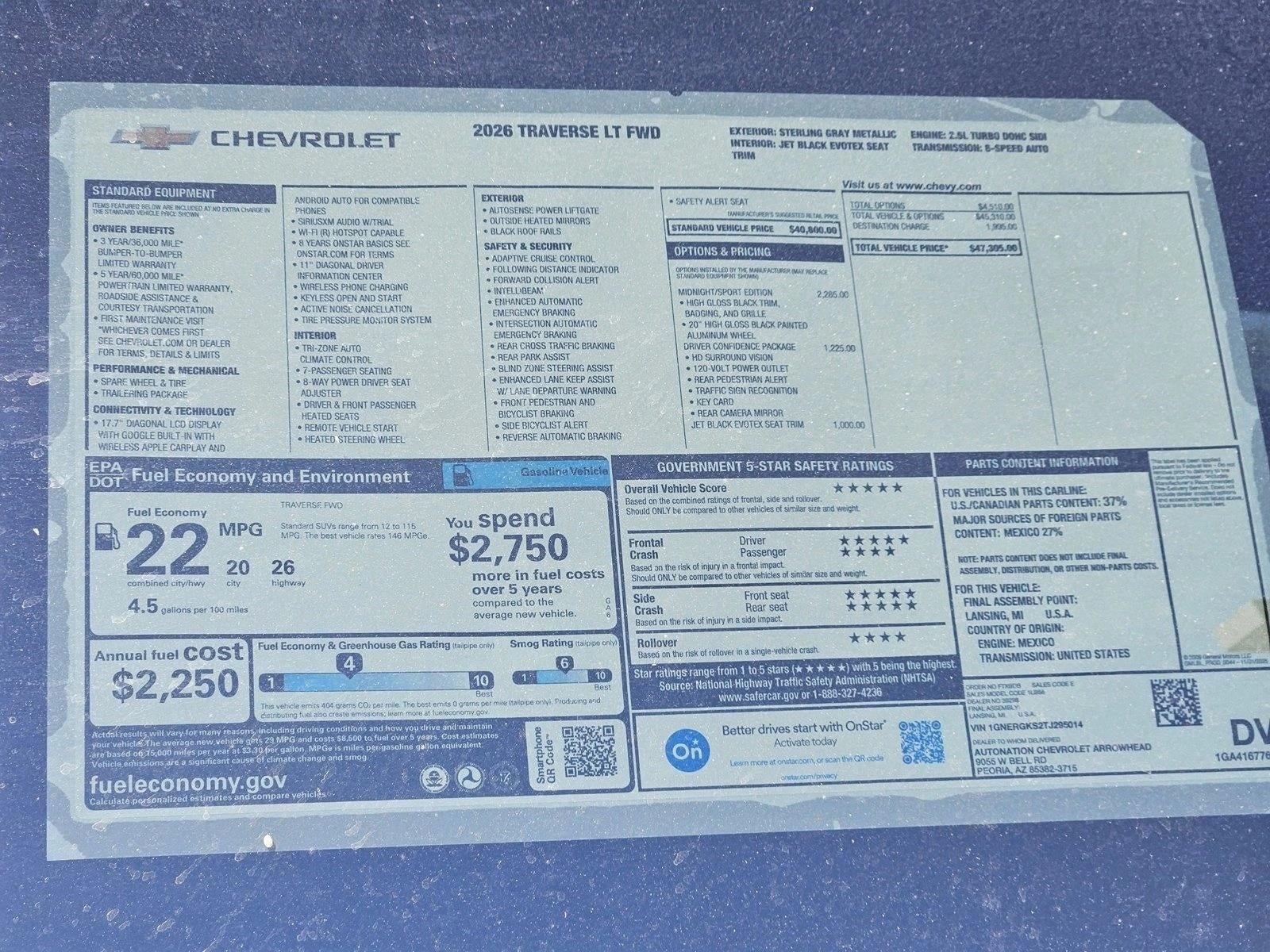 2026 Chevrolet Traverse LT