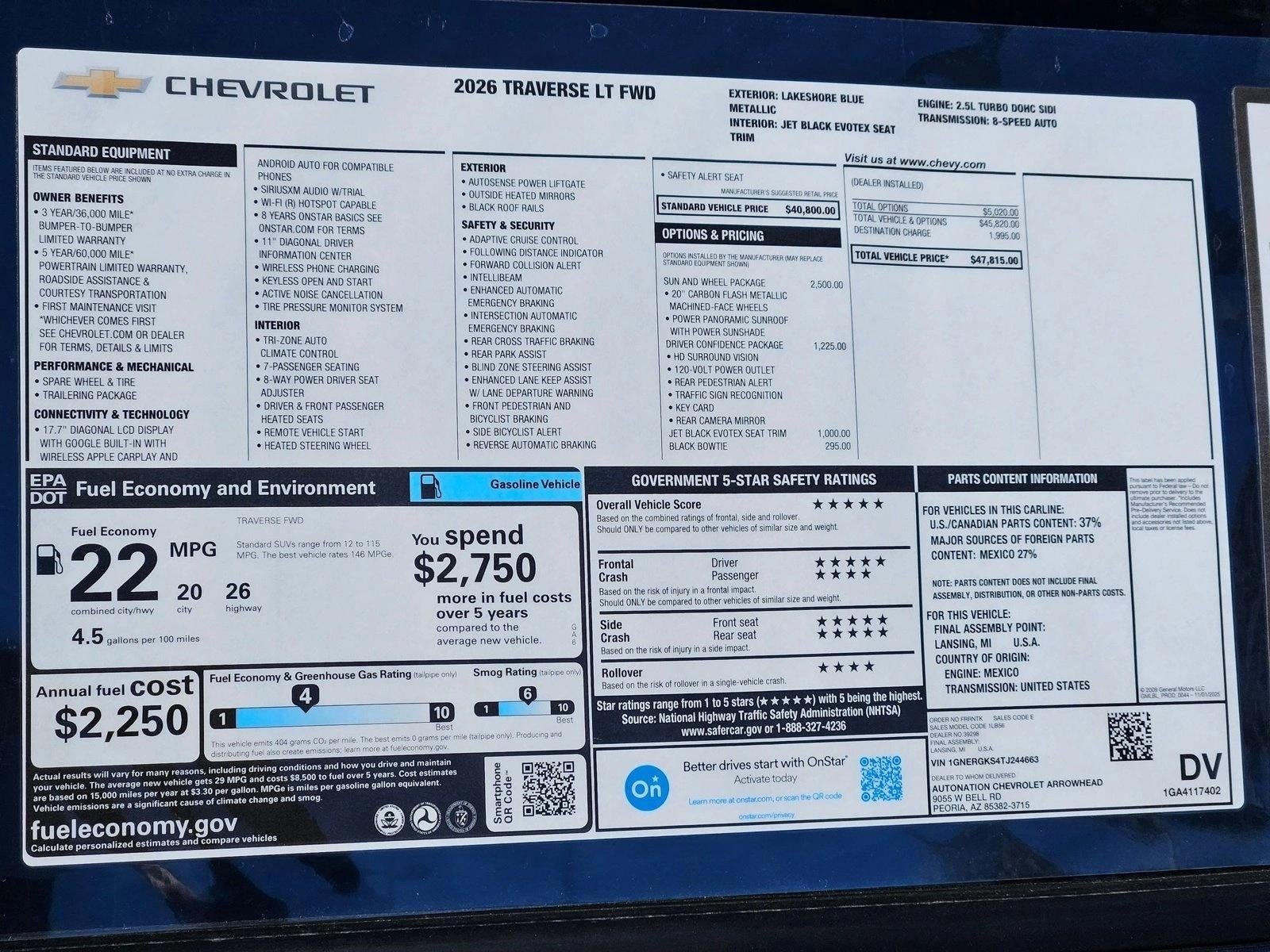 2026 Chevrolet Traverse LT