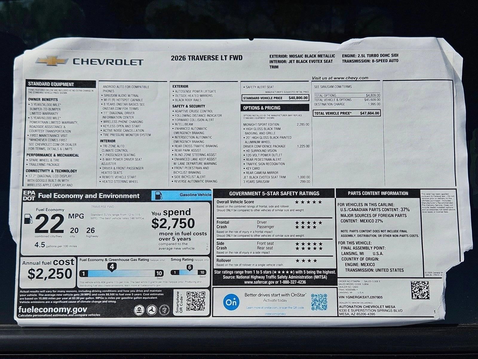 2026 Chevrolet Traverse LT