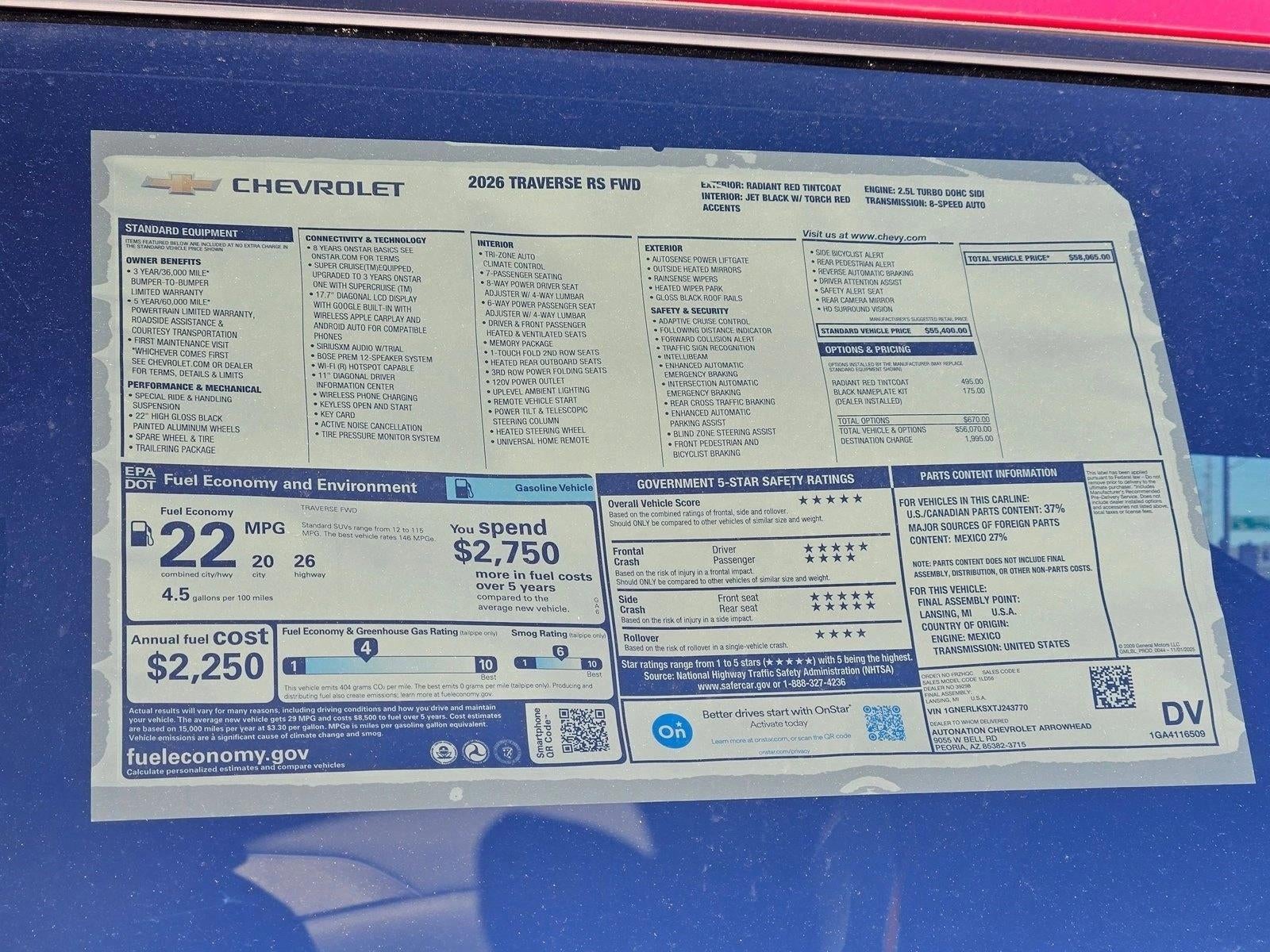 2026 Chevrolet Traverse RS