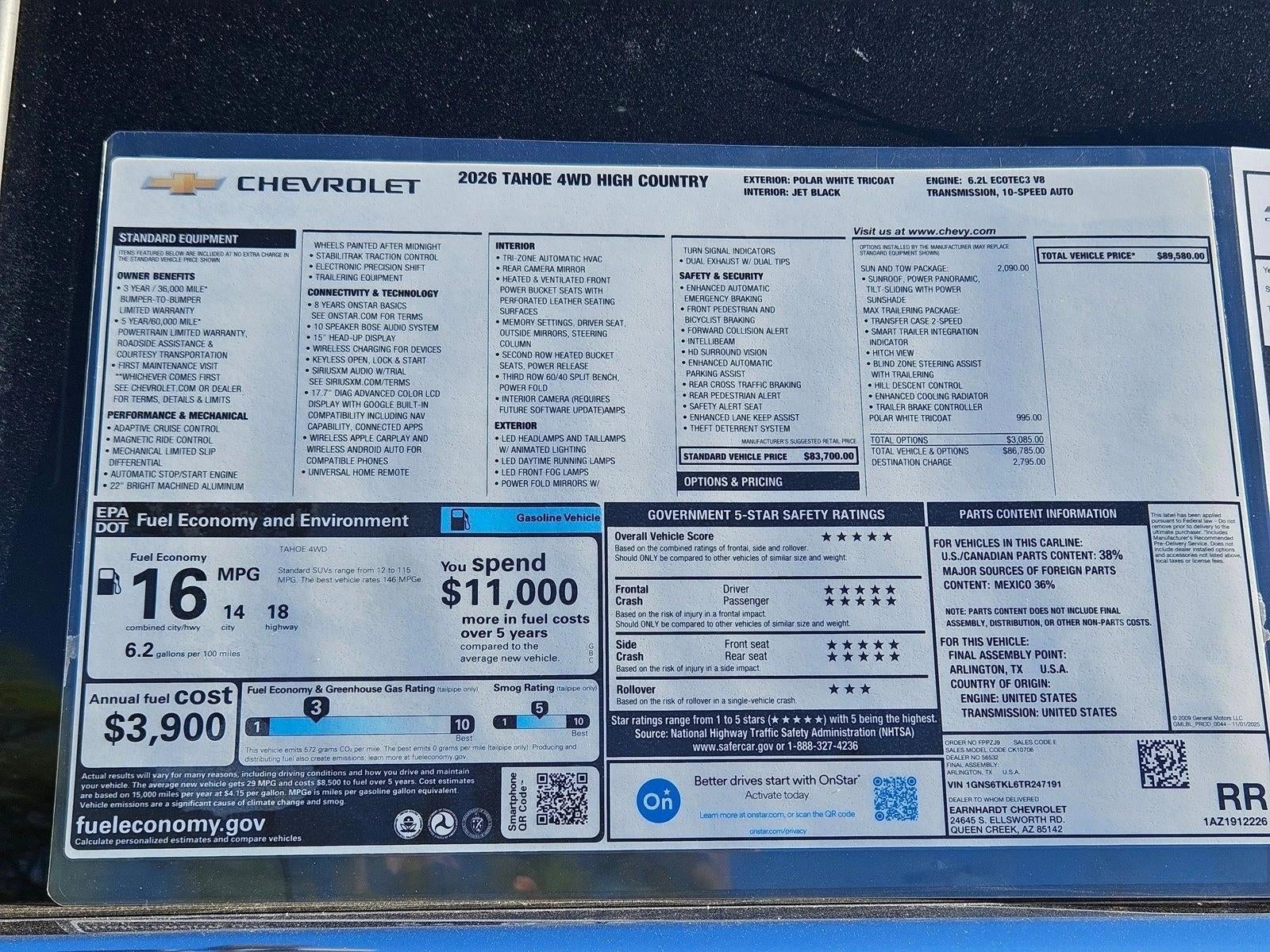 2026 Chevrolet Tahoe High Country