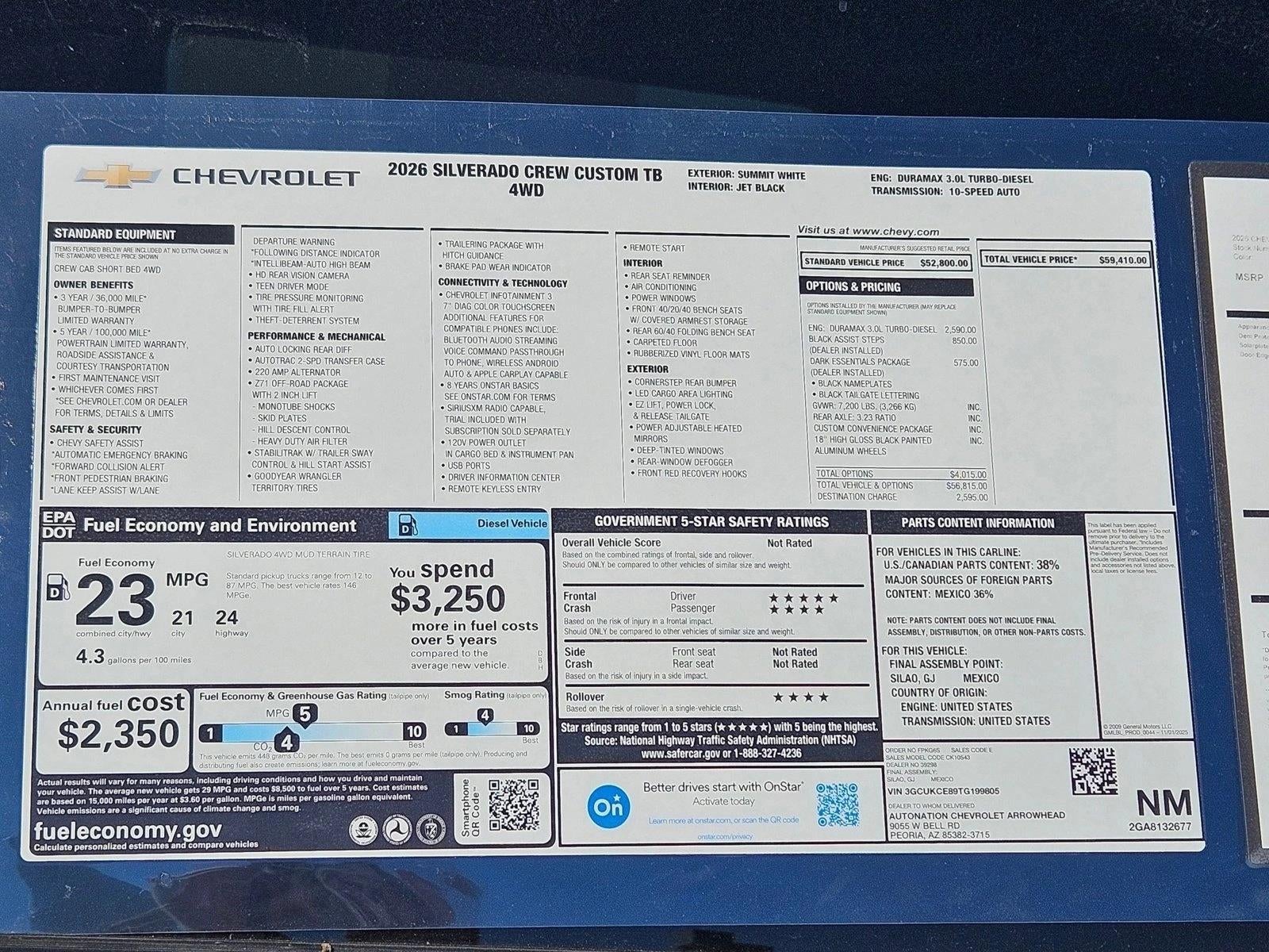 2026 Chevrolet Silverado 1500 Custom Trail Boss