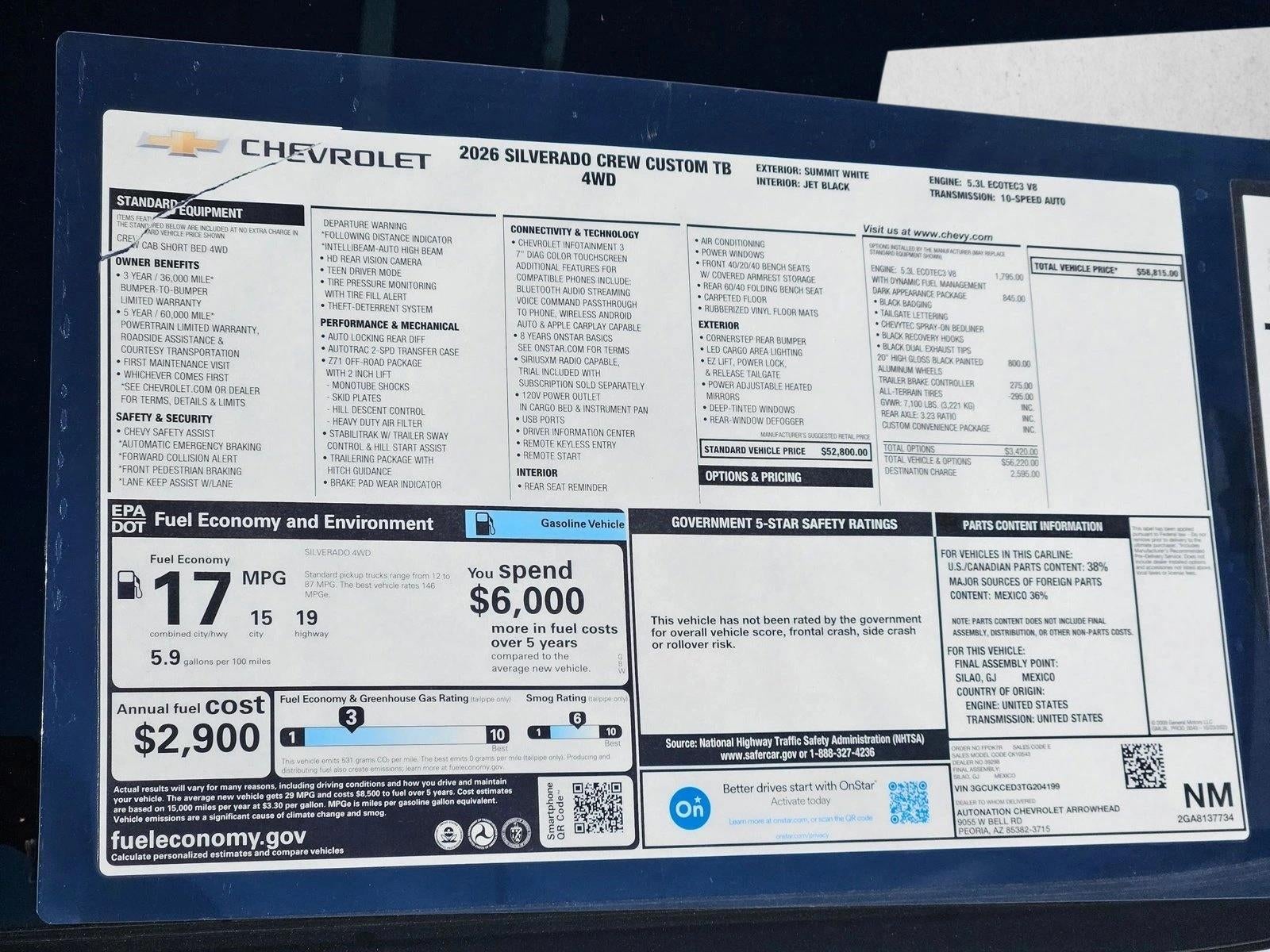 2026 Chevrolet Silverado 1500 Custom Trail Boss