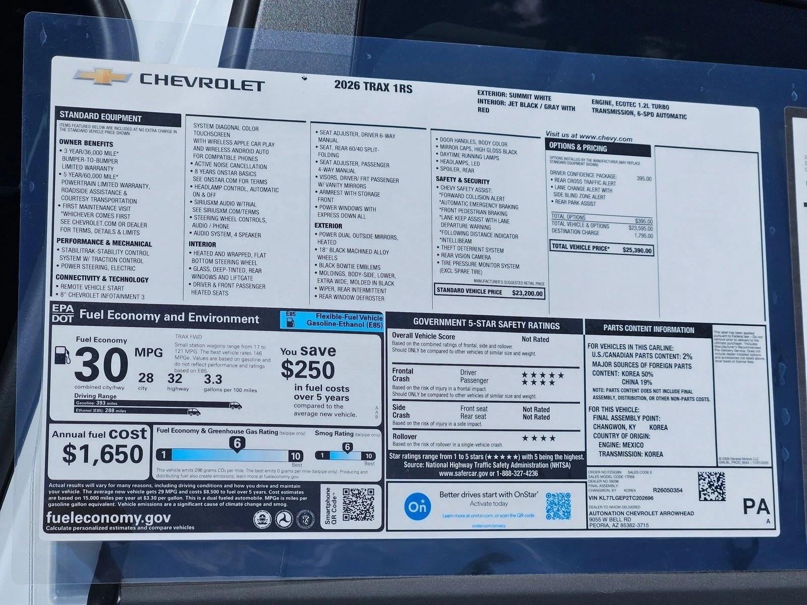 2026 Chevrolet Trax 1RS