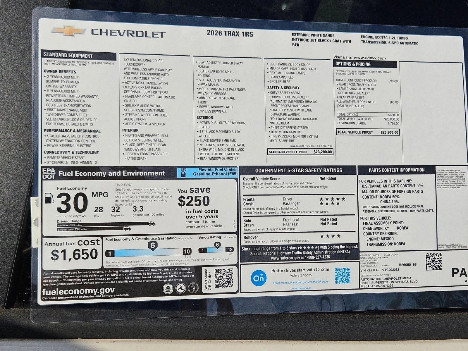 2026 Chevrolet Trax 1RS
