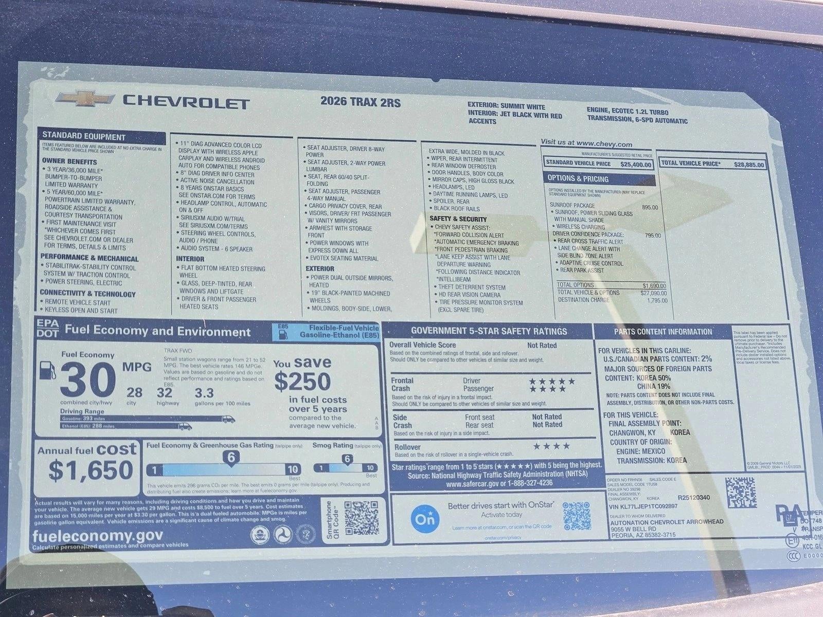 2026 Chevrolet Trax 2RS