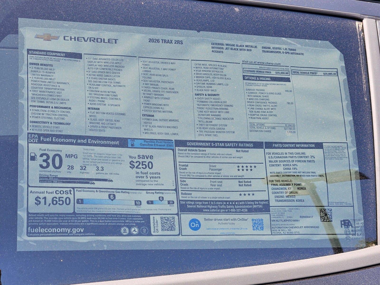 2026 Chevrolet Trax 2RS