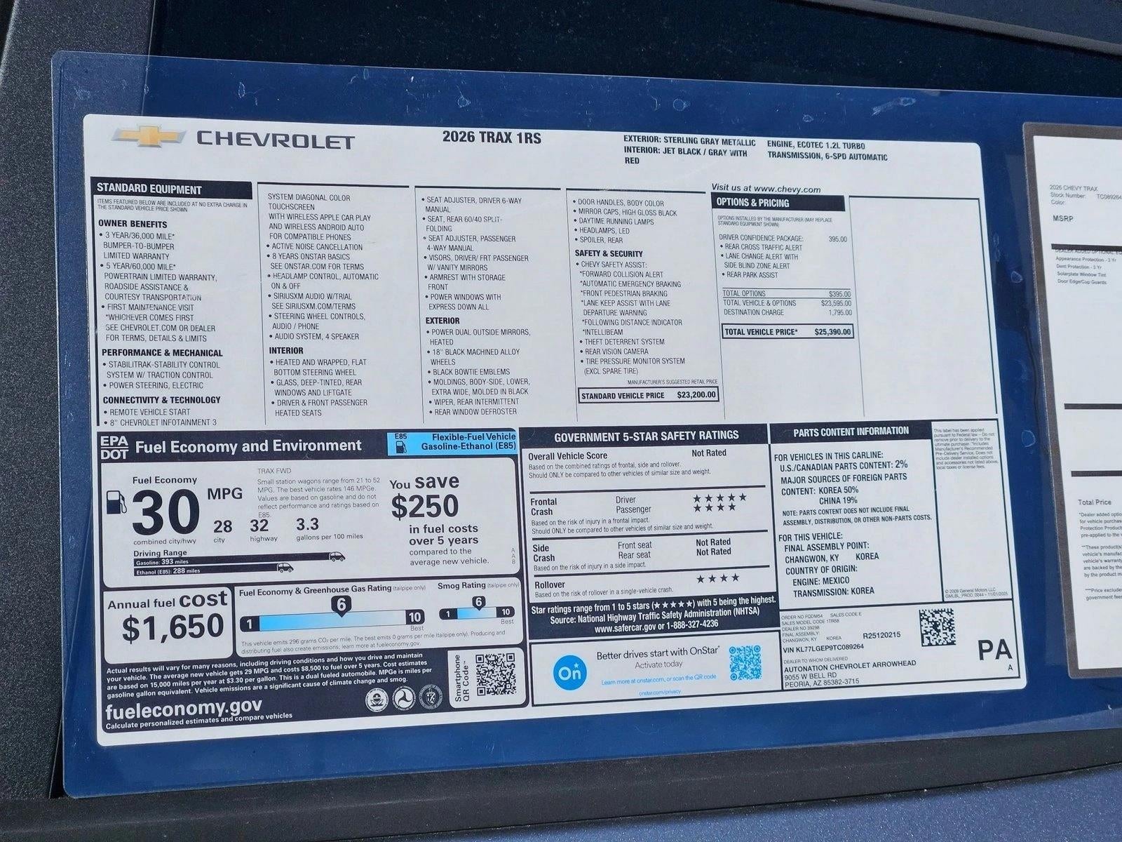 2026 Chevrolet Trax 2RS