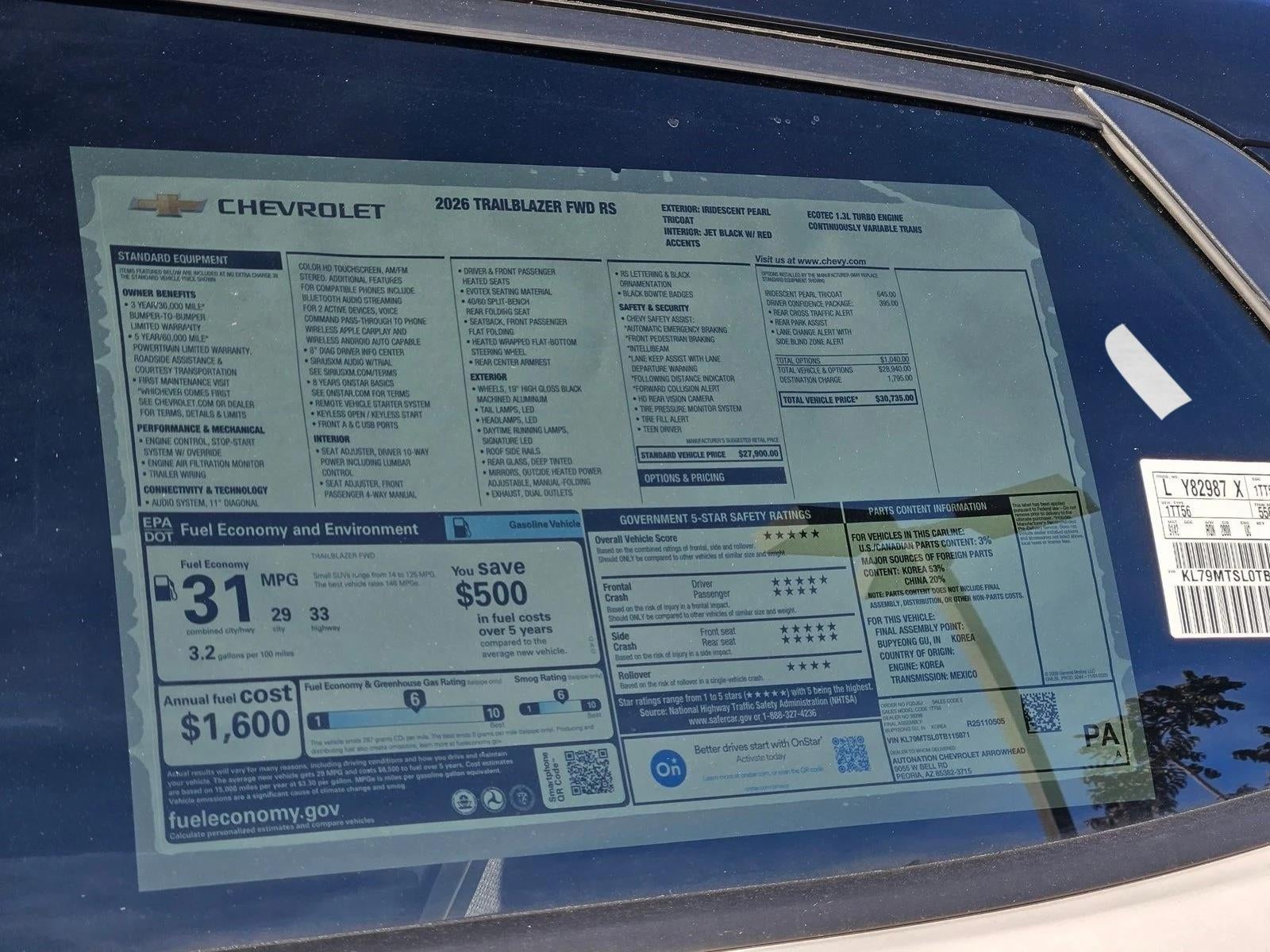 2026 Chevrolet Trailblazer RS