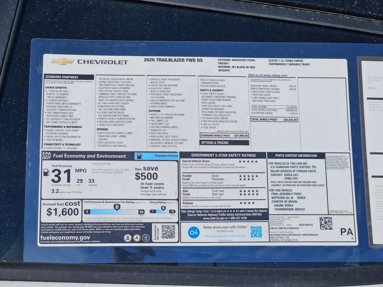 2026 Chevrolet Trailblazer RS