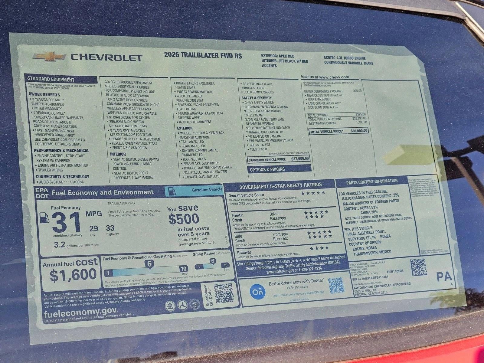 2026 Chevrolet Trailblazer RS